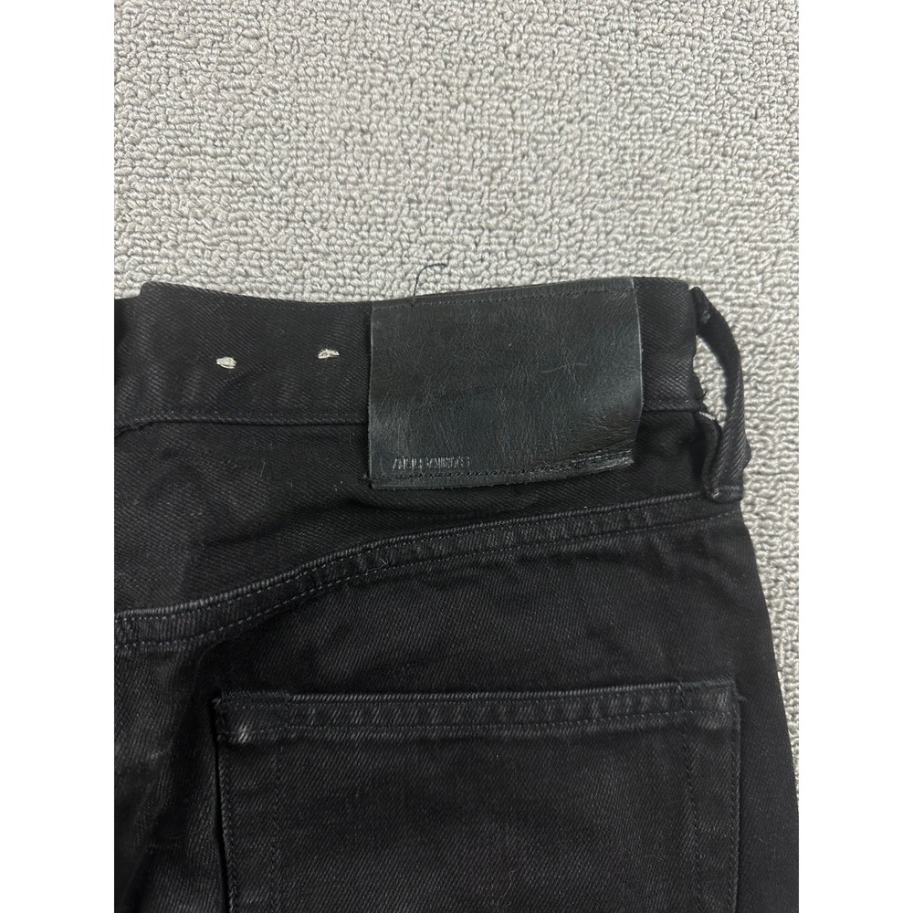 AllSaints Jeans Men 28 Black Iggy Slim Fit Denim Button Fly Rocker Streetwear - Picture 6 of 8